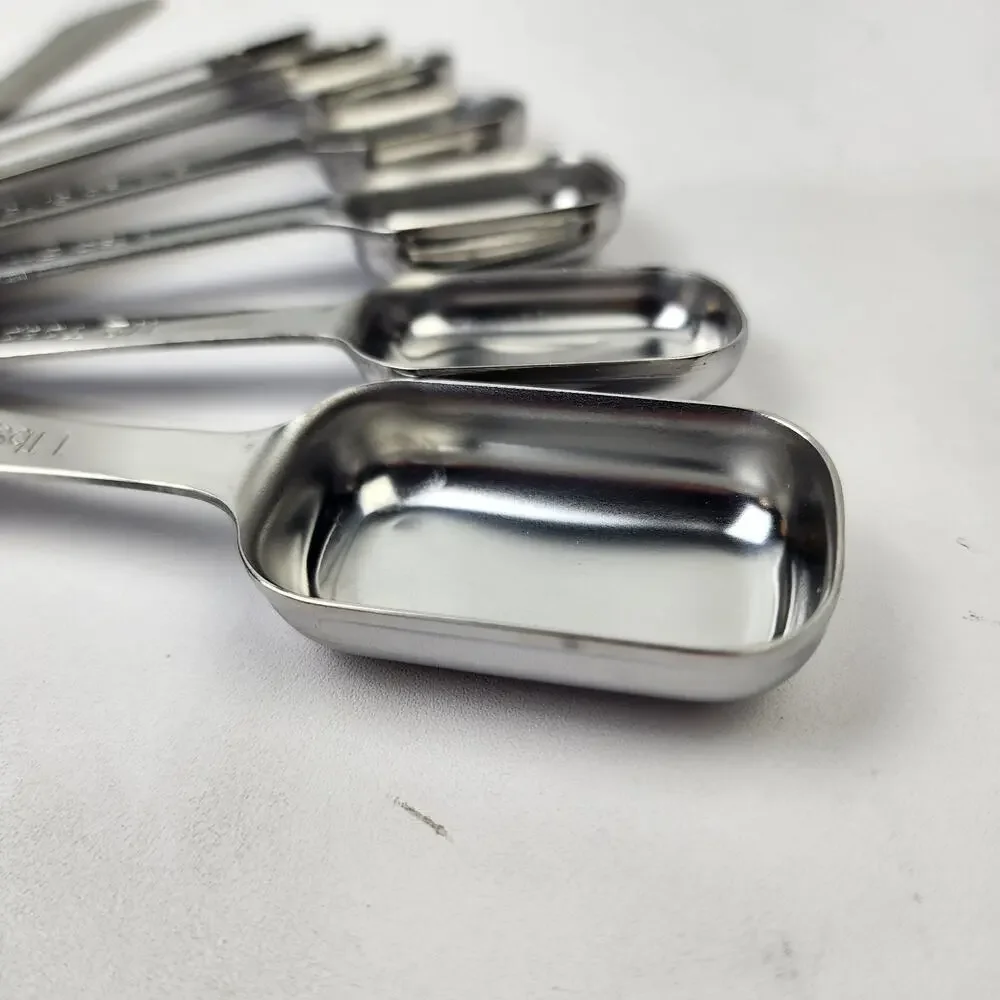 Spring Chef Stainless Steel Heavy Duty Measuring Spoons (8) w/ Leveler NWOTs
